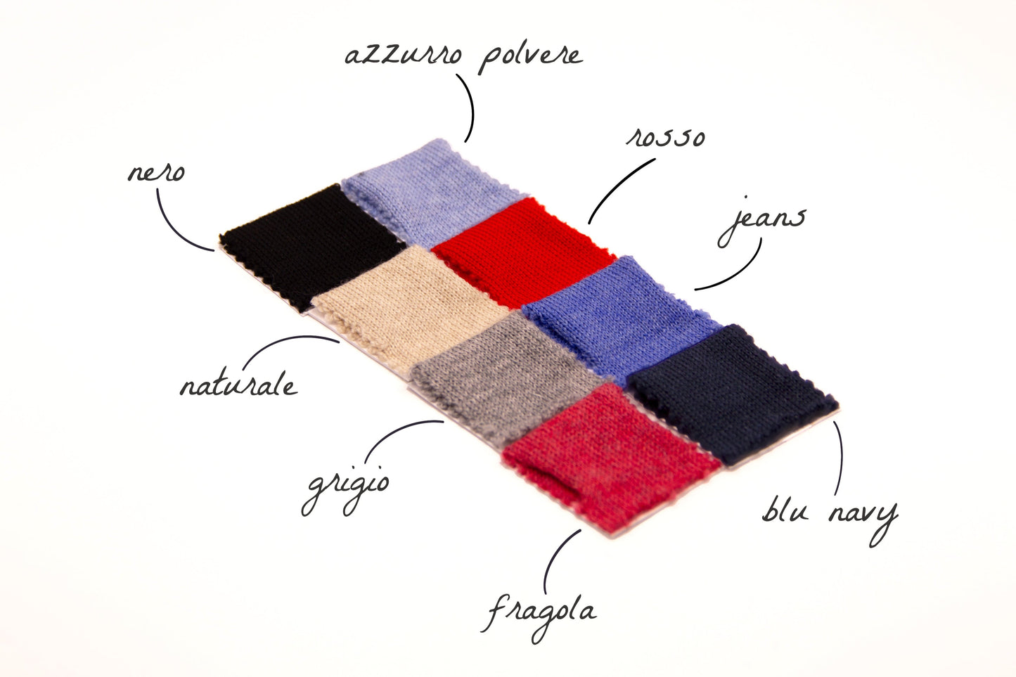 Campioni colore lana merino strike Inside maglieria artigianale di Genova Made in Italy