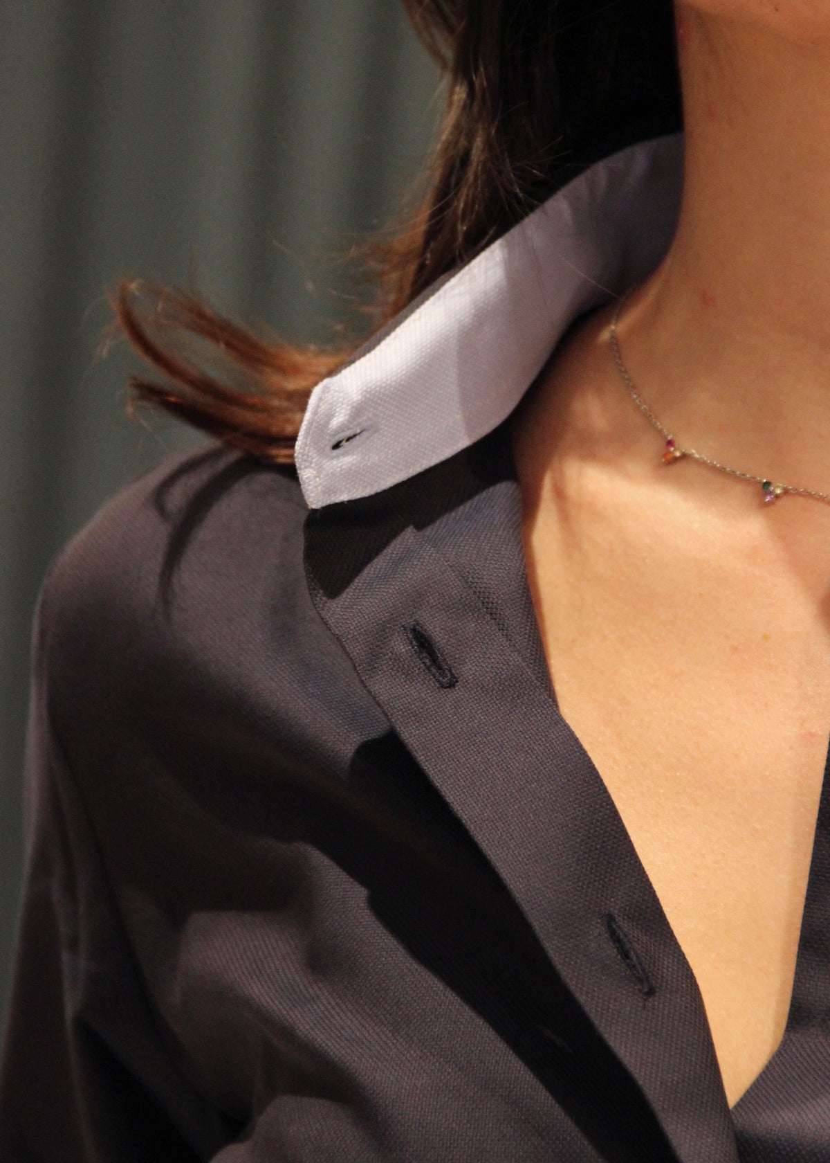 Camicia colletto a contrasto Oxford