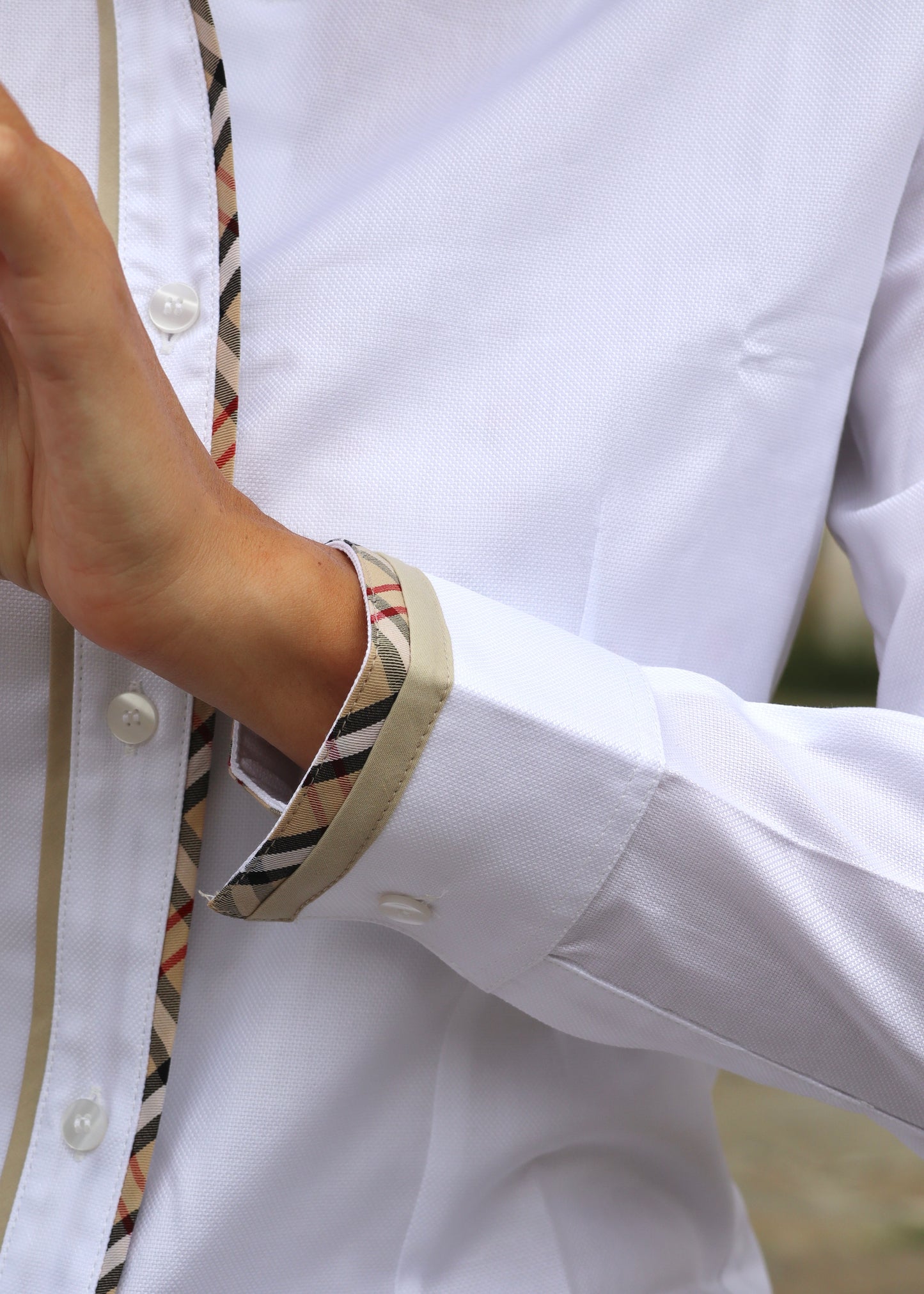 Camicia Oxford con bordini a contrasto