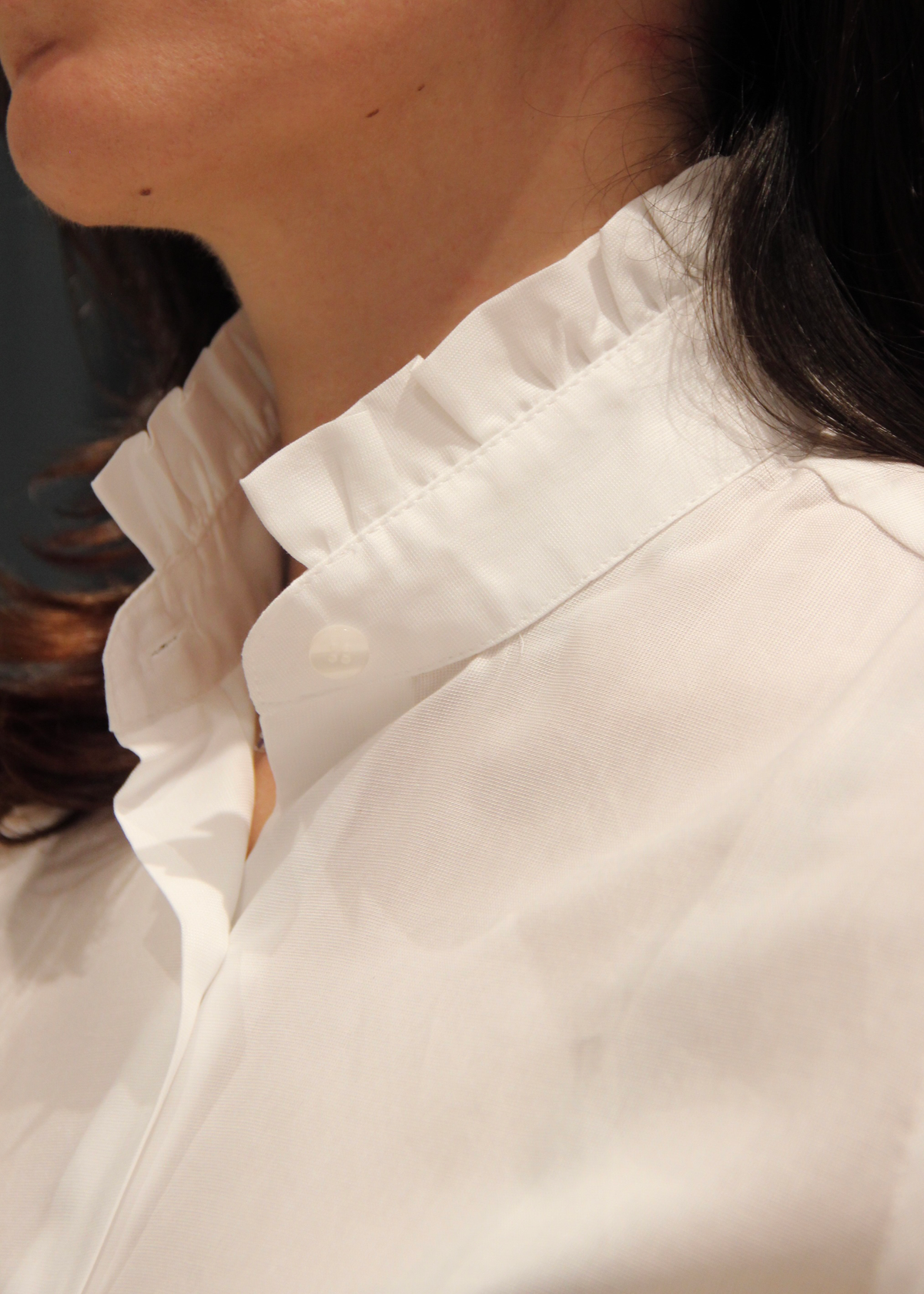 Camicia colletto alla coreana con Rouches