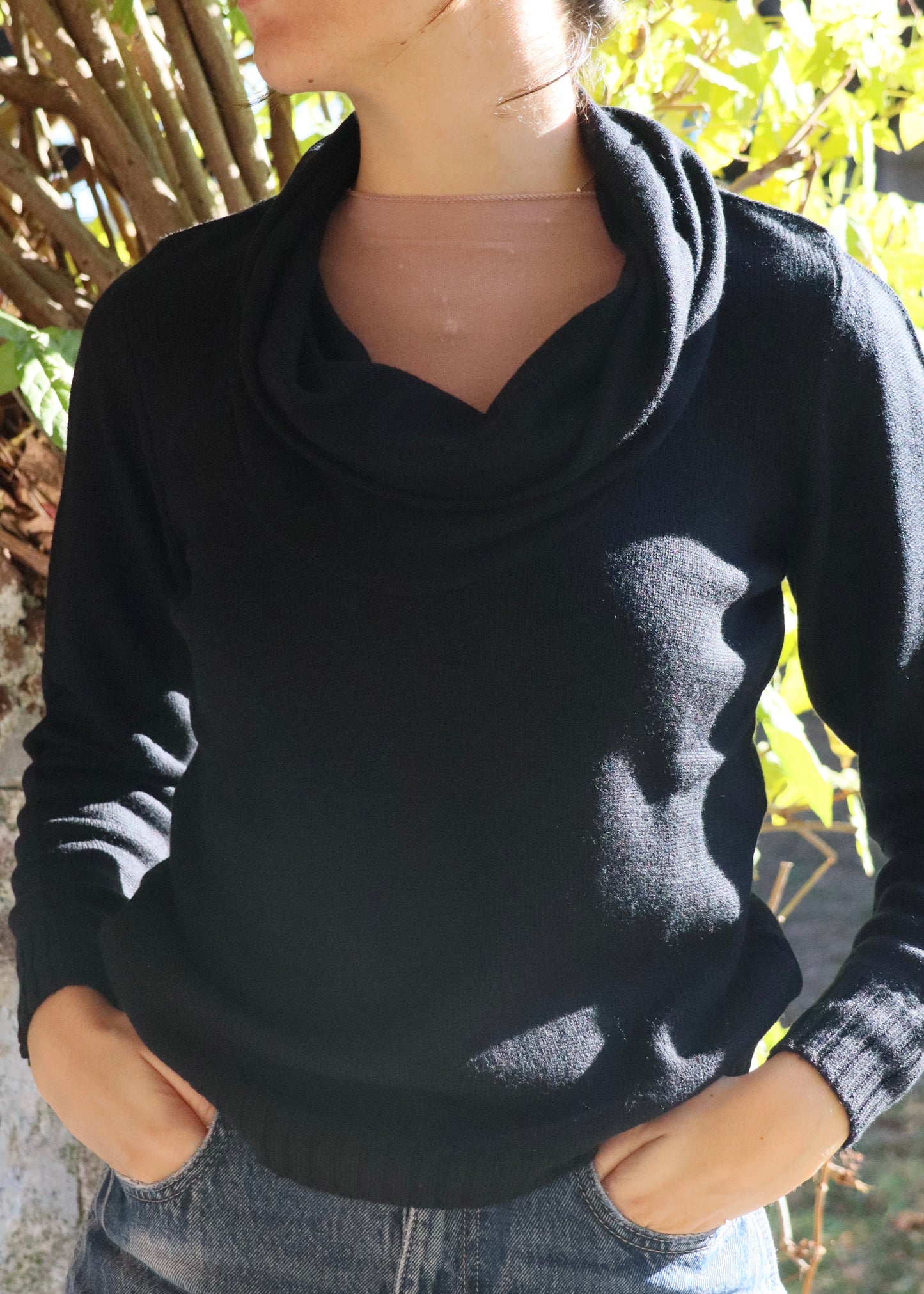 Maglione con collo morbido - lana Merino