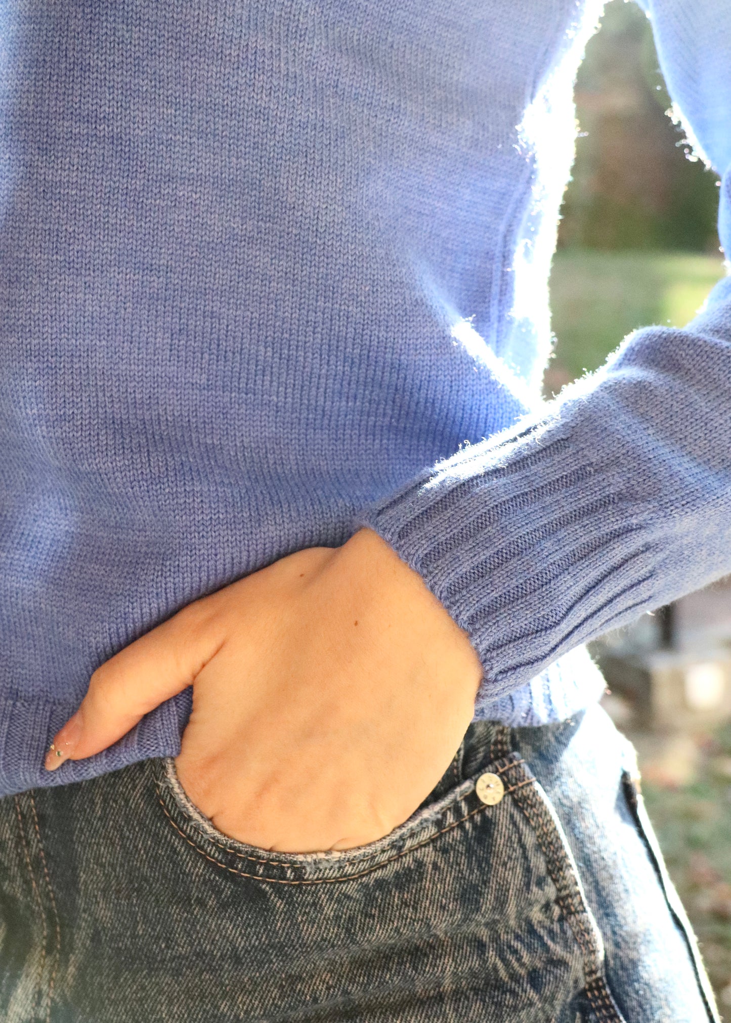 Maglione con collo morbido - lana Merino