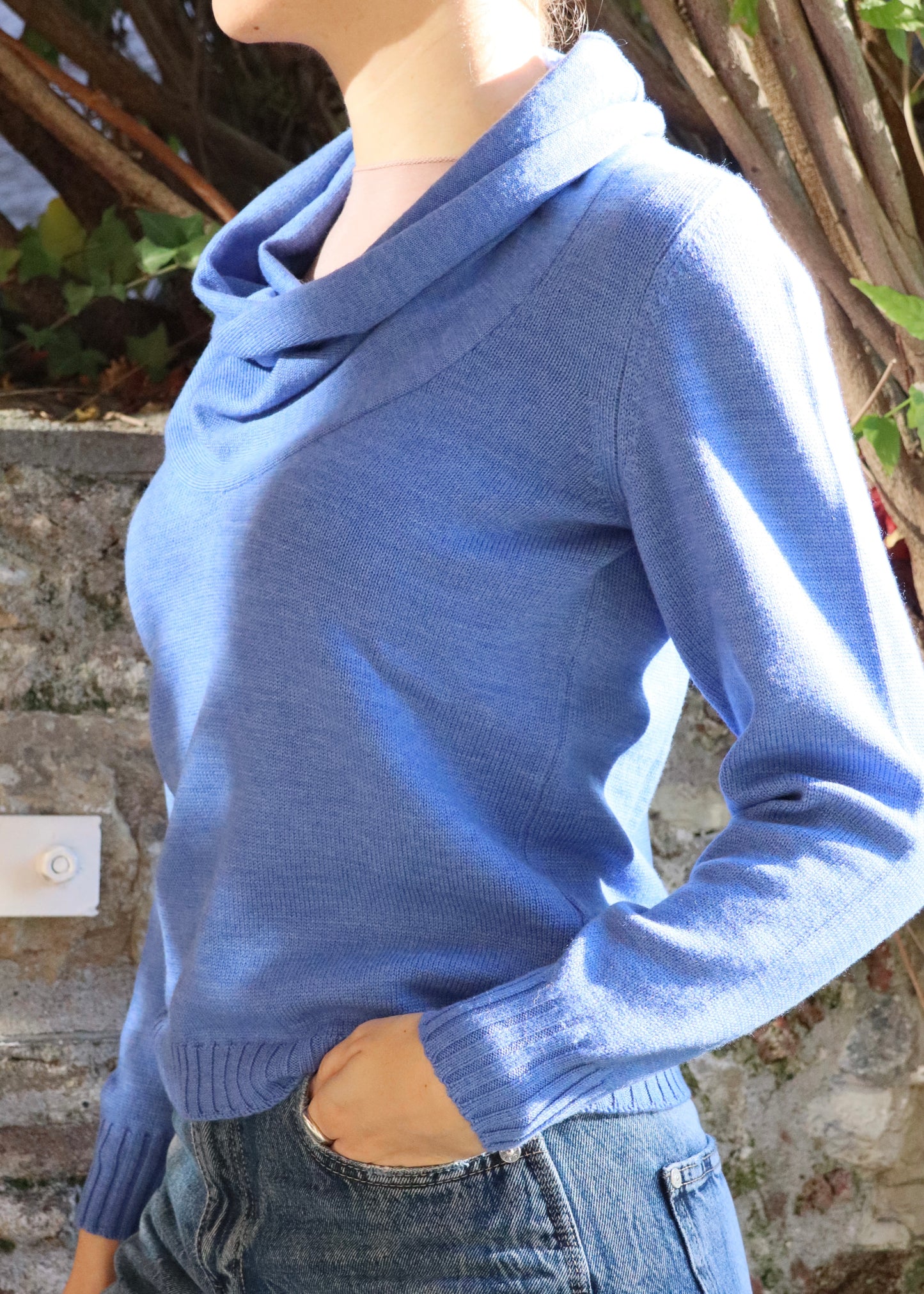 Maglione con collo morbido - lana Merino