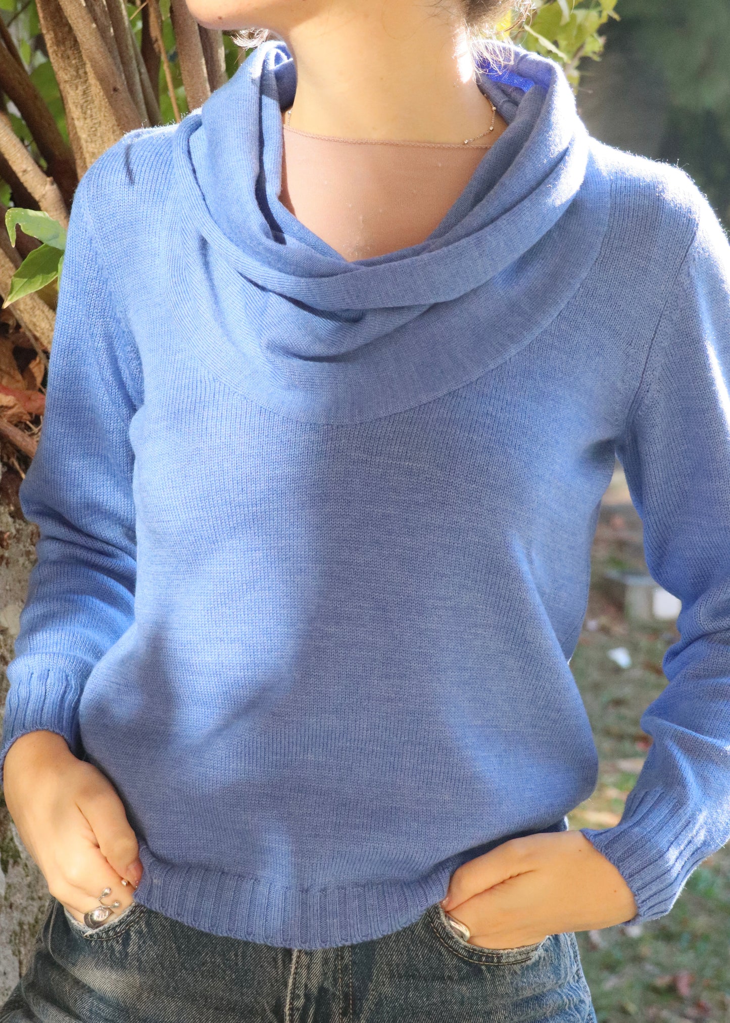 Maglione con collo morbido - lana Merino