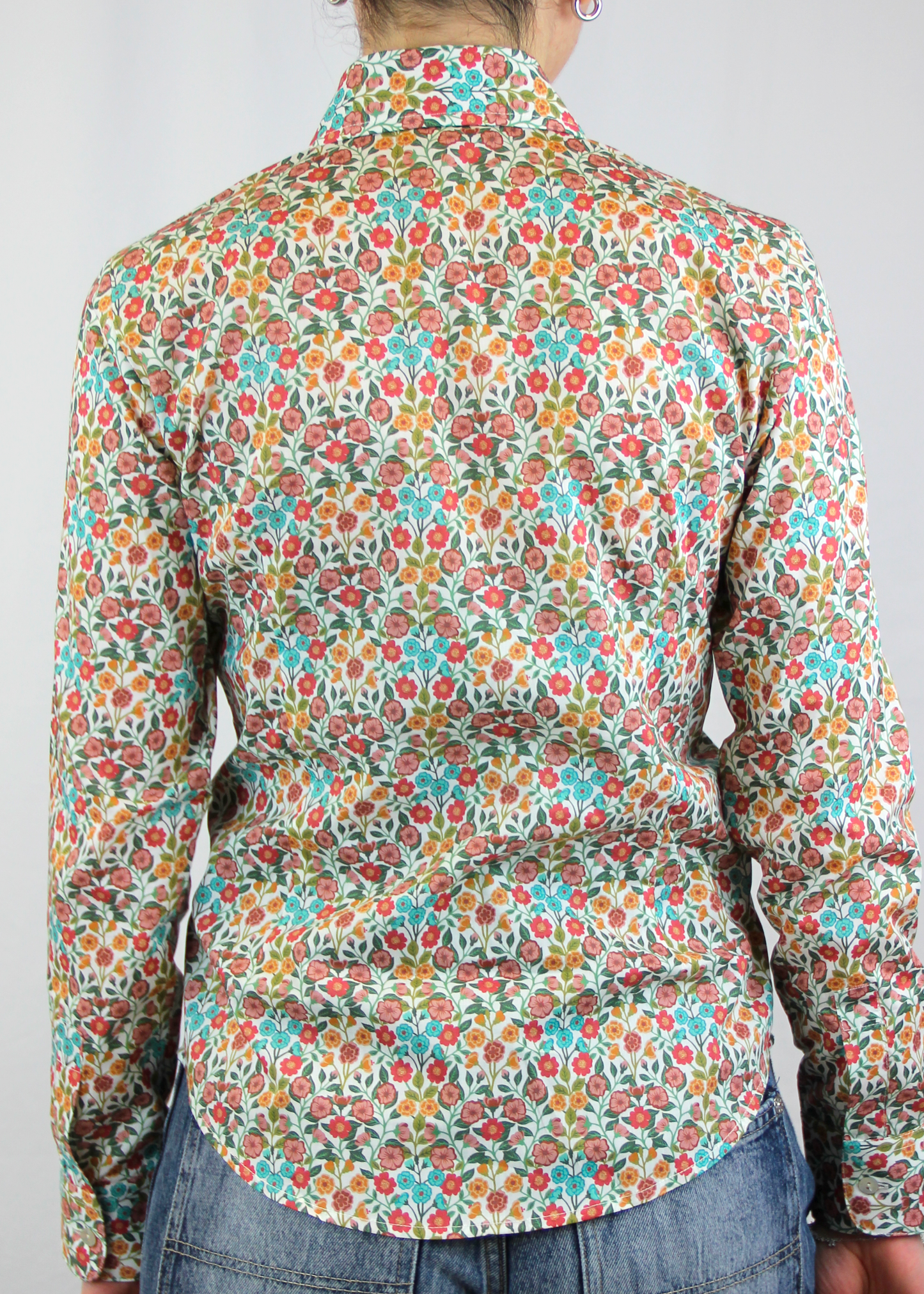 Camicia cotone Liberty - Rosa antico/Azzurro